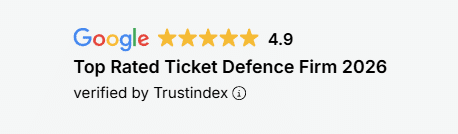 Google rating 4.9, Top Rated Ticket Defence Firm 2026, verified by Trustindex